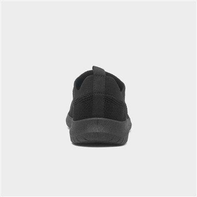 Women's Black Knitted Casual Shoe