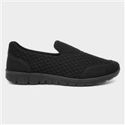 Lilley Womens Slip On Black Flat Shoe (Click For Details)