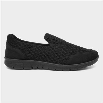 Womens Slip On Black Flat Shoe