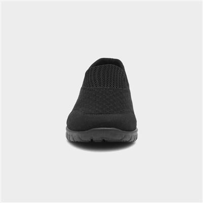Womens Slip On Black Flat Shoe