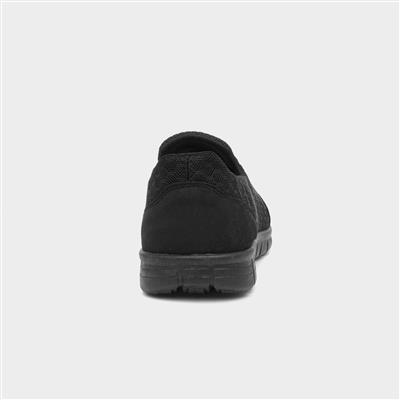 Womens Slip On Black Flat Shoe