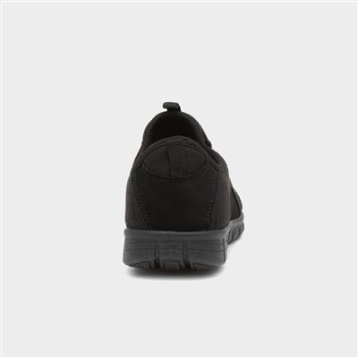 shoe zone ladies black trainers