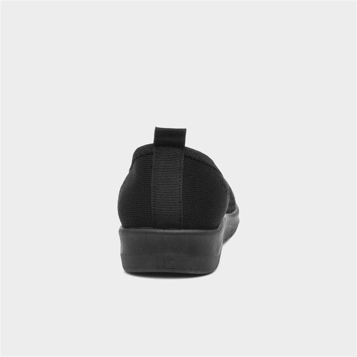 Womens Black Casual Ballerina Slip On Shoe