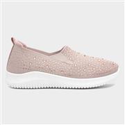 Lilley Drew Womens Blush Diamante Slip On Shoe (Click For Details)