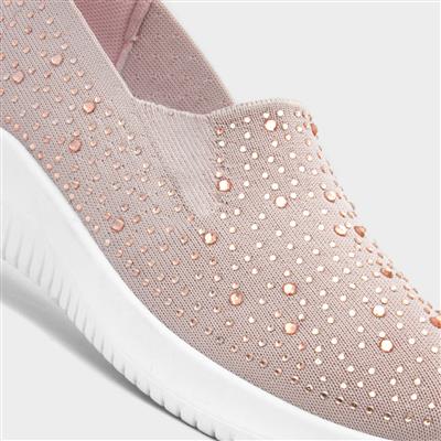 Drew Womens Blush Diamante Slip On Shoe