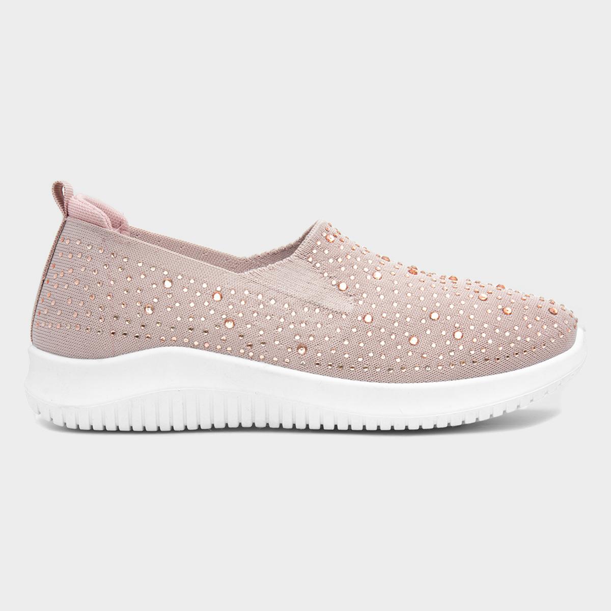Drew Womens Blush Diamante Slip On Shoe