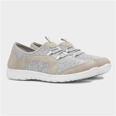 Womens Grey Casual Slip On Shoe