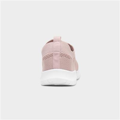 Womens Pink Nude Knitted Casual Shoe
