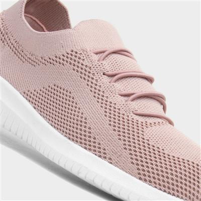 Womens Pink Nude Knitted Casual Shoe