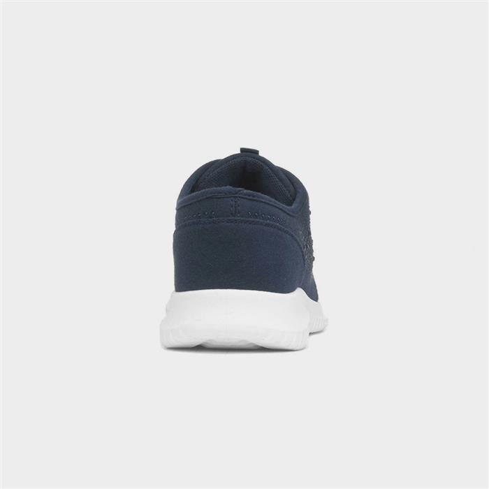 Womens Navy Diamante Slip On Casual Shoe