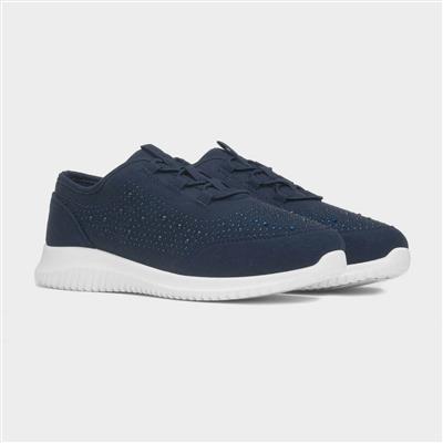 Darlene Womens Navy Diamante Casual Shoe