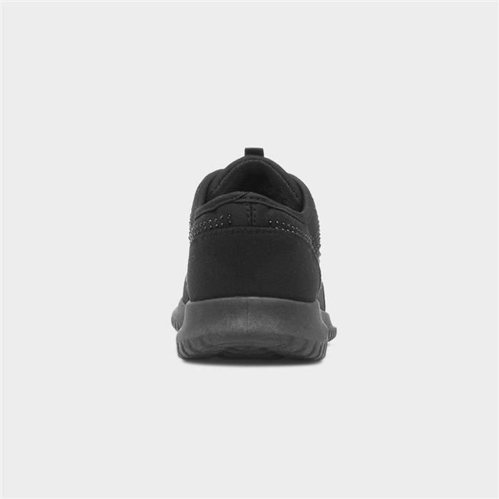Womens Black Diamante Slip On Casual Shoe
