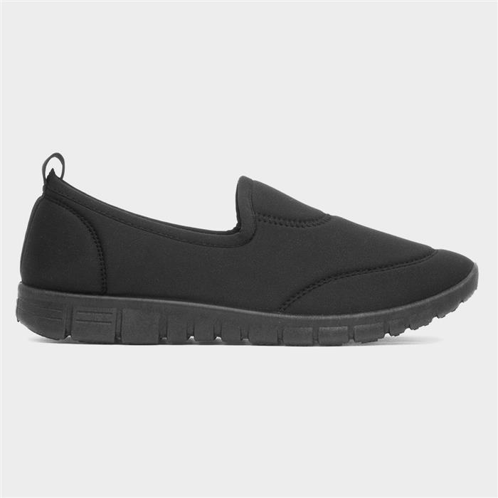 Women's Black Slip On Flat Casual Shoe