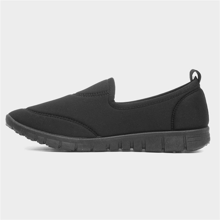 Women's Black Slip On Flat Casual Shoe