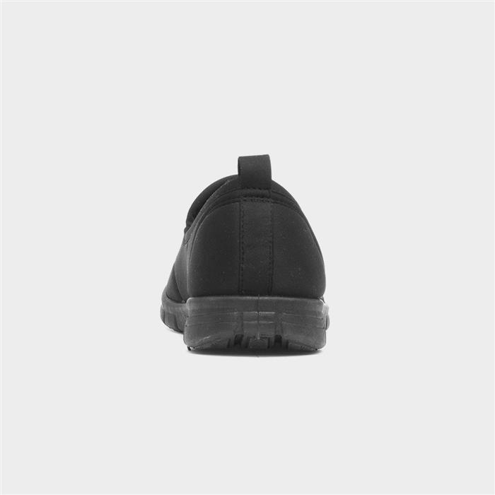 Women's Black Slip On Flat Casual Shoe