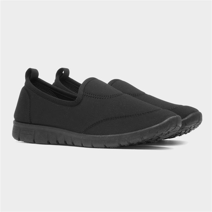 Women's Black Slip On Flat Casual Shoe