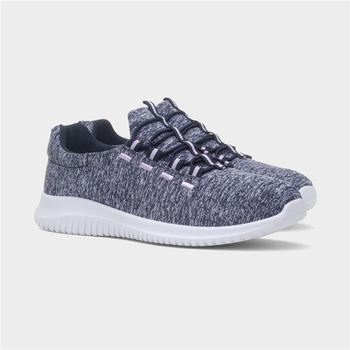Womens Navy Slip On Casual Shoe