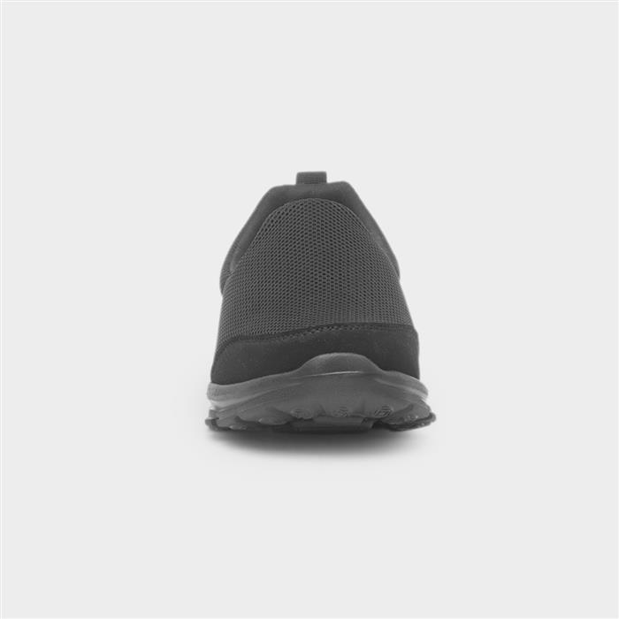 Womens Black Casual Knitted Slip On Shoe