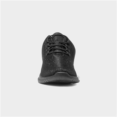 Womens Black Shimmer Casual Shoe