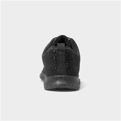 Womens Black Shimmer Casual Shoe
