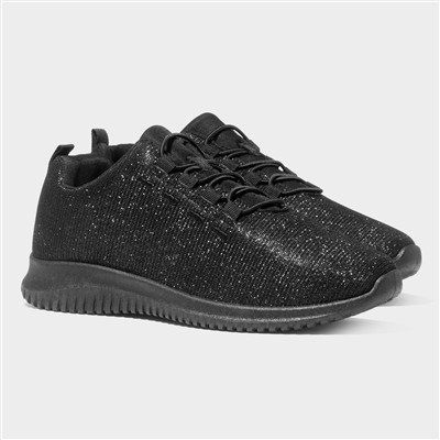 Womens Black Shimmer Casual Shoe