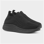Lilley Women's Black Slip On Knitted Casual Shoe (Click For Details)