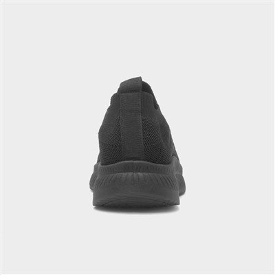 Women's Black Slip On Knitted Casual Shoe