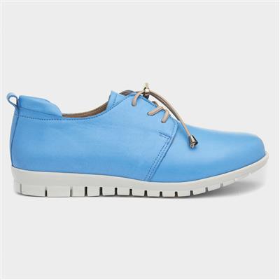 Sarah Womens Blue Leather Shoe