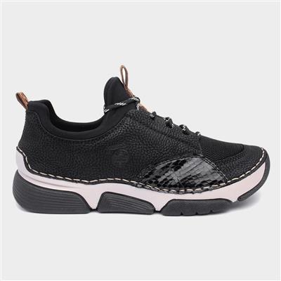 Womens Black Lace Up Casual Shoe
