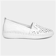Lotus Francesca Womens White Leather Casual Shoe (Click For Details)