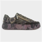 Rieker Womens Brown Floral Lace Up Trainer (Click For Details)