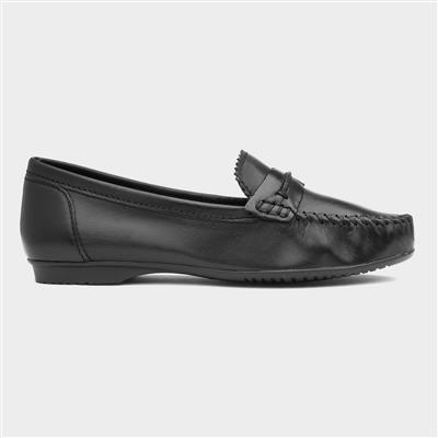 Womens Black Leather Loafer