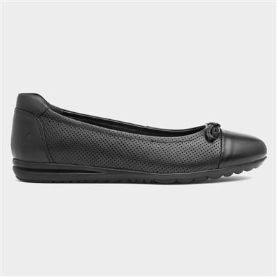 Jolene Womens Black Leather Ballerina