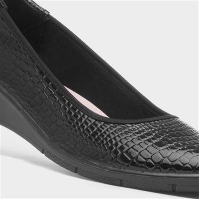 Winnie Womens Black Leather Shoe