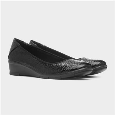 Winnie Womens Black Leather Shoe