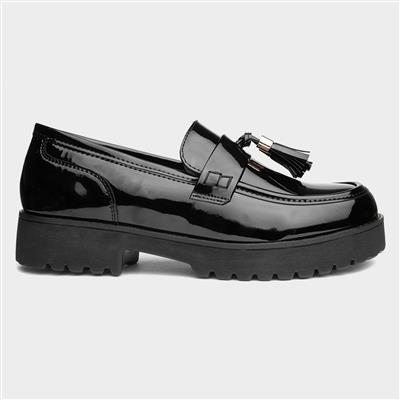 Angela Womens Black Patent Loafers