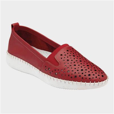 Francesca Womens Red Leather Shoe