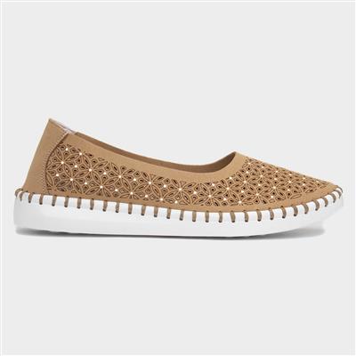 Mesne Womens Brown Sequin Casual Shoe