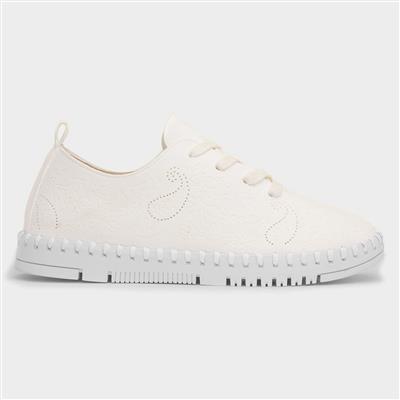 Carasco Womens White Casual Shoe