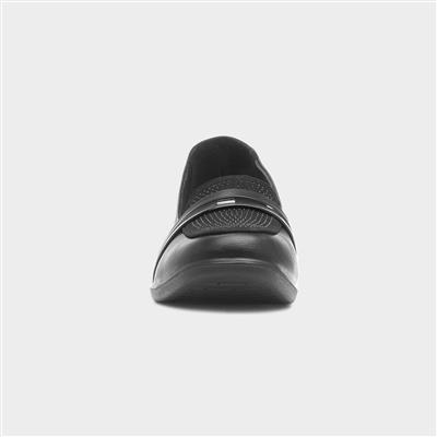 Esther Womens Black Wedge Casual Shoe