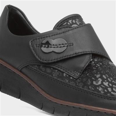 Antistress Womens Black Leopard Print Shoes