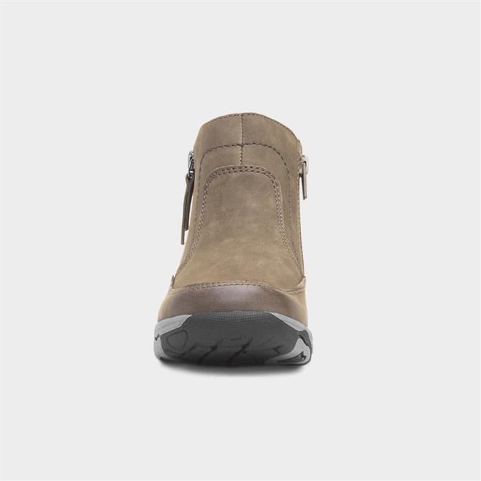 Vada Womens Olive Leather Ankle Boot
