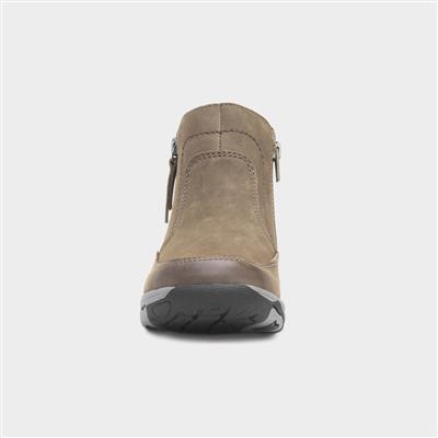 Vada Womens Olive Leather Ankle Boot