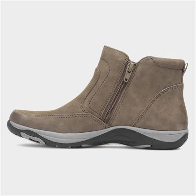 Vada Womens Olive Leather Ankle Boot