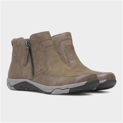 Vada Womens Olive Leather Ankle Boot