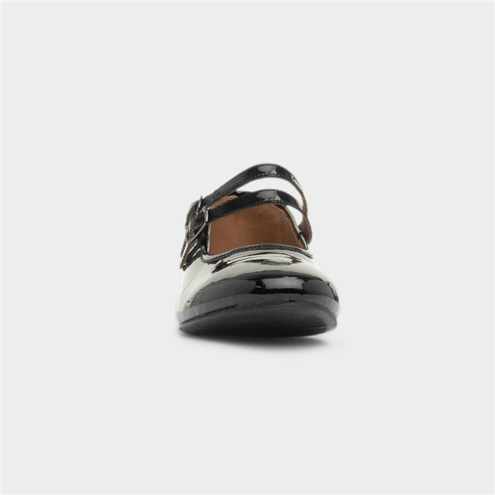 Nancy Womens Black Shiny Leather Shoe