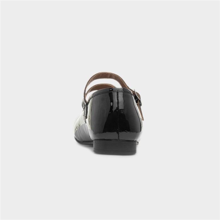 Nancy Womens Black Shiny Leather Shoe