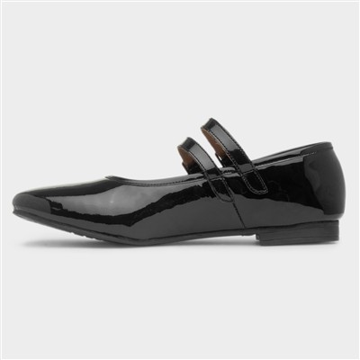 Nancy Womens Black Shiny Leather Shoe