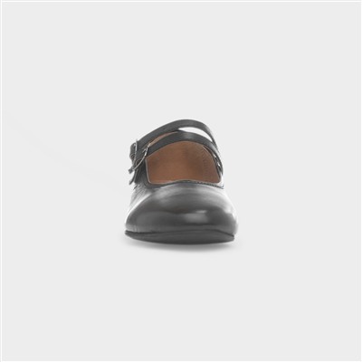 Nancy Womens Black Leather Shoe