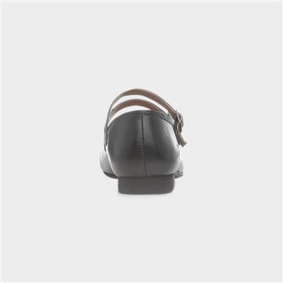 Nancy Womens Black Leather Shoe